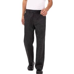 NWT Chef Works Professional Series Chef Pants Black Gray Pinstripe Men’s XL